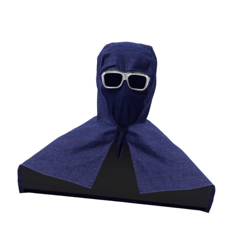 Magideal - Capucha Para Soldar, Chal Para Soldar, Cómoda, A Prueba De Polvo, Con Protección Para El Cuello Y Los Hombros, Lavable, Gorro Protector Para Soldar, S Con Vidrio