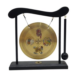 Bothyi - Mini Gong Latón Gong Gong Ornamento Oficina Escritorio Decoración Hogar Estilo D
