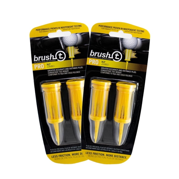 Tees de Golf BRUSH‑T XLT 3,2 cm Amarillos Pack de 4