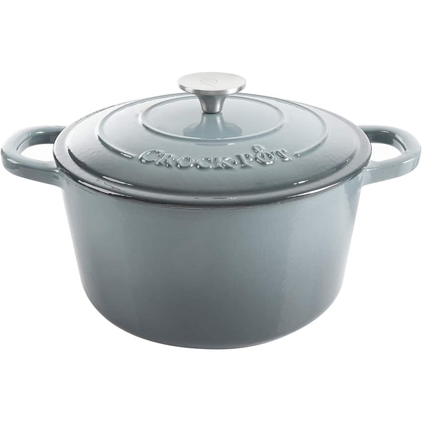 Oven Dutch Oven Crock-Pot de hierro fundido esmaltado artesanal, 7 litros, gris pizarra