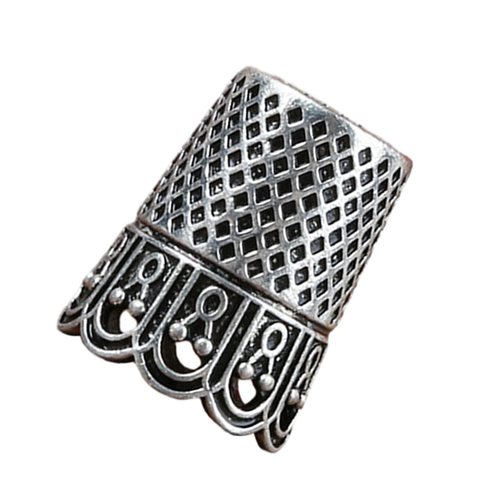 Magideal - Dedales De Costura, Dedales De Metal Para Coser A Mano Protector De Dedos, Accesorios De Artesanía Para Acolchar Para Tejer Herramienta De Bricolaje Plata