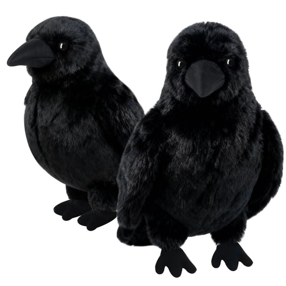 Peluche Cuervo Realista FestiGlow Negro 25 cm