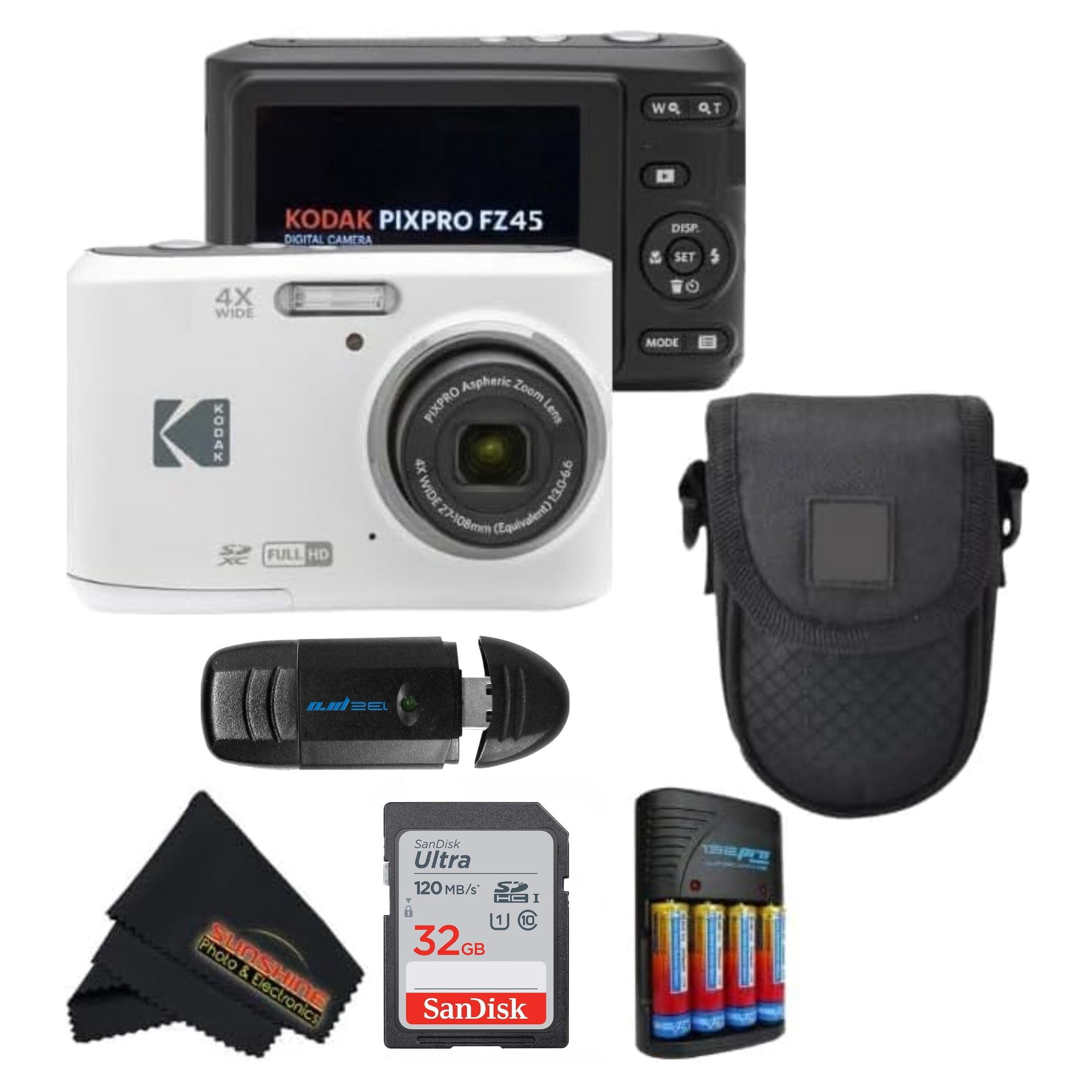 Cámara digital KODAK PIXPRO FZ45 16MP CMOS 5X Zoom Blanca | Lider
