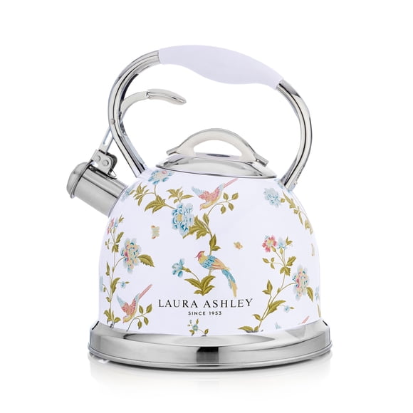 Tetera Laura Ashley Elveden White de acero inoxidable, 2,5 L