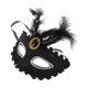 thumbnail image 1 of Unique Bargains Halloween Navidad 1 Pc Máscara de Fiesta de Media Cara con Patrón de Dragón y Plumas para Fiesta de Mascarada Negra, 1 of 5