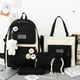 thumbnail image 1 of 5 Piece Set School Bags For Teenage Backpack Female Girls Canvas Solid Color Women Teen Student Schoolbag, 1 of 3