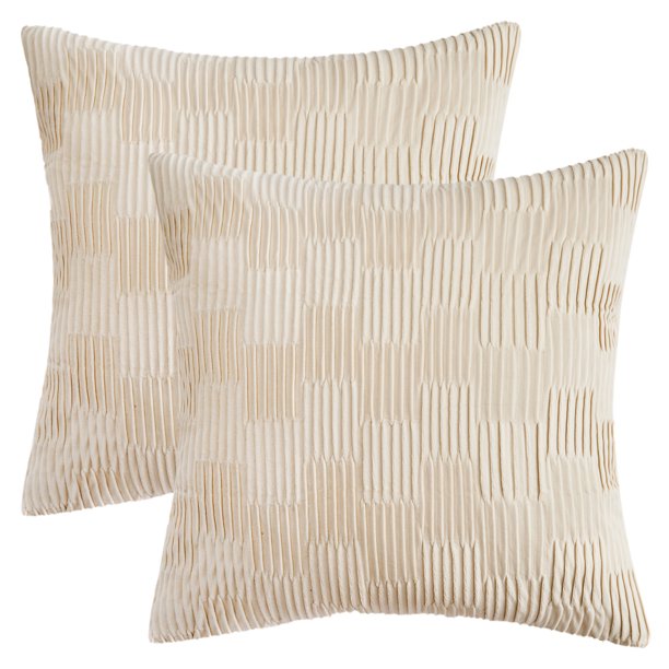REGALWOVEN Fundas de Cojín Sólidas Juego de 2 Estilo Boho Decorativo para Sofá Cama en Sala de Estar Blanco 18" x 18"