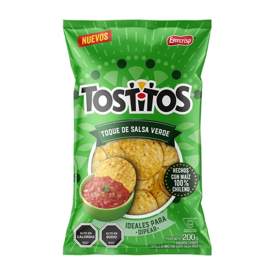 Tortillas De Maíz Tostitos Sabor A Salsa Verde 200 g Evercrisp