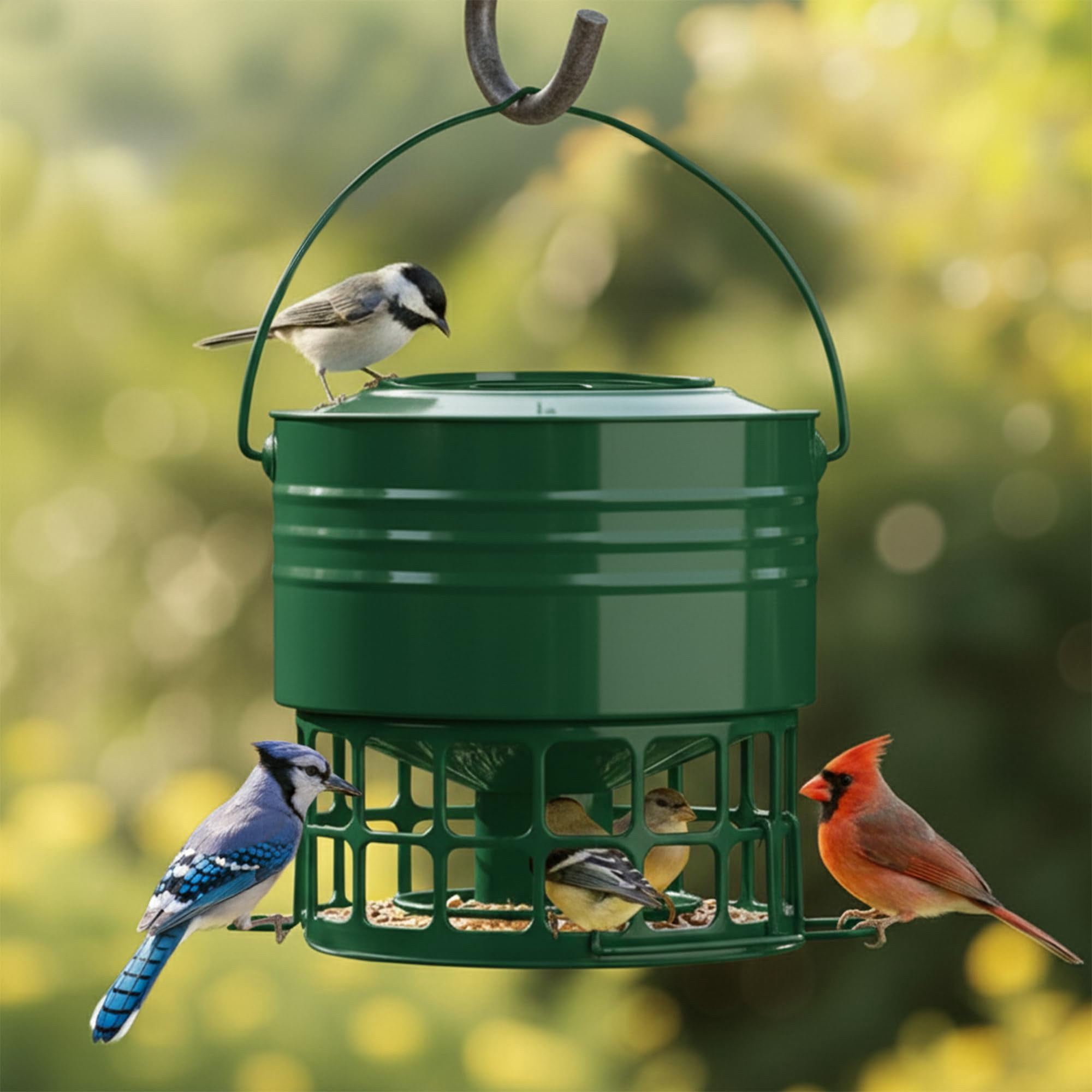 Alimentador de aves KOL 4,5 kg a prueba de ardillas, 32 aberturas