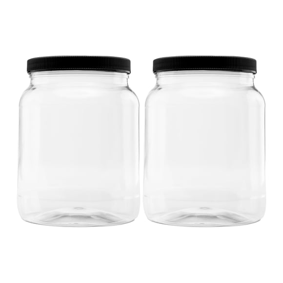 Frascos de plástico para almacenamiento CLEARVIEW CONTAINERS 1.9 L (paquete de 2, negro)