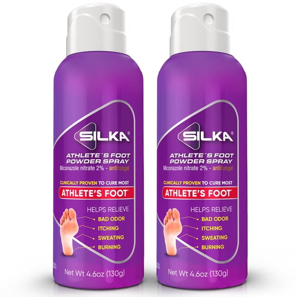 Spray para pies Silka, antimicótico para pies de atleta, 130 g, paquete de 2