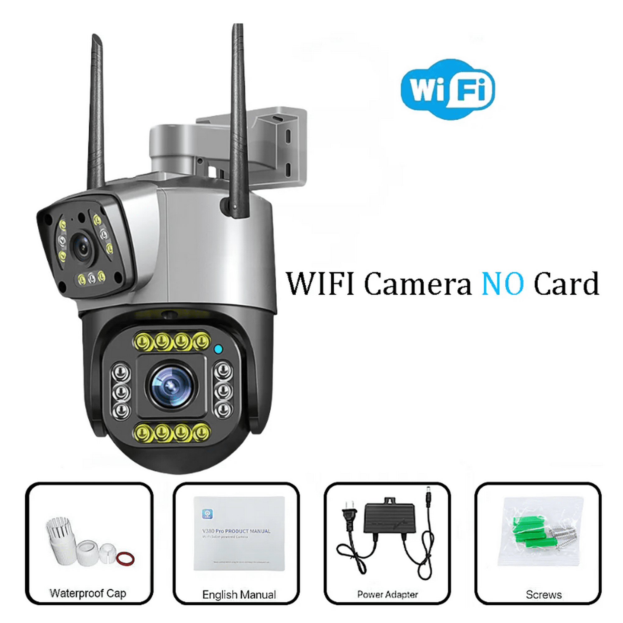 Genérico - Cámara De Vigilancia V380 Pro Seguridad Indoor/outdoor Negro