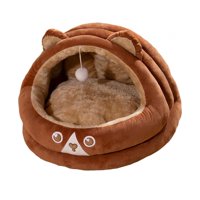 Magideal - Cama Para Gatos Casa Para Gatos Con Almohada Acolchada Extraíble Dormir Dormir Interior Otoño Invierno Nido Para Gatos Cama Para Gatos En Forma De Oso , Marrón Marrón