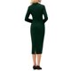 thumbnail image 3 of INSPIRE CHIC Vestido Elegante de Mujer con Cuello de Solapa en V, Manga Larga, Tendencia 2025, Vestidos de Trabajo a la Rodilla, Talla 2XL, Verde Oscuro, 3 of 5