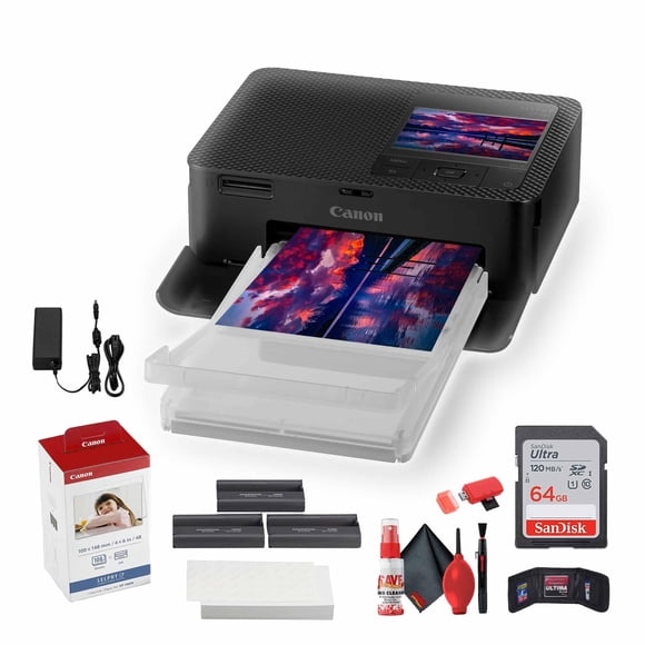Impresora fotográfica Canon SELPHY CP1500 Black + Set de tinta y papel