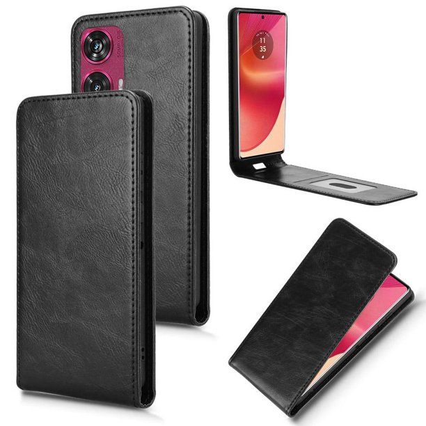 Funda tipo folio para MOTO Edge 50 Fusion 5G con soporte magnético y protección para la cámara Negro