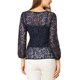 thumbnail image 3 of INSPIRE CHIC Blusa Peplum de Encaje para Mujer con Mangas de Pulsera Florales y Cinturón Autoadherente M Azul Oscuro, 3 of 8