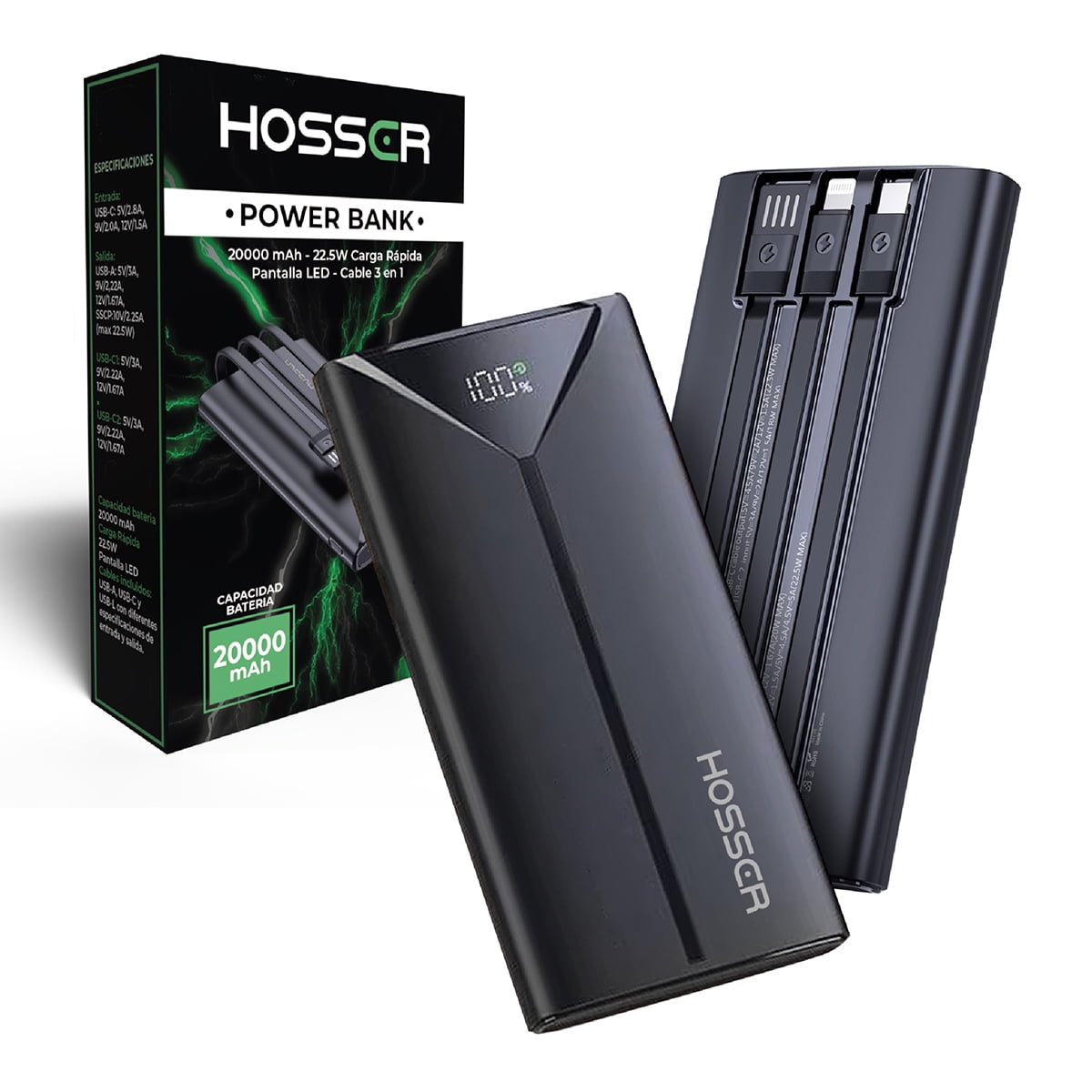 Power Bank 20000mah Hosser Cargador Portatil Celular Externo