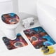 thumbnail image 4 of Puerta de Baldur-theme 4-Piece Shower Curtain Set with Rugs, Waterproof Bathroom Decor Set Includes Bath Mat, U-Shaped Rug, Toilet Lid Cover and Curtain with Hooks, 4 of 6