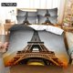 thumbnail image 1 of Iron tower Bedding Set Duvet Cover Set Bedding Digital Printing Bed Linen Bedding Set Fashion Design, 1 of 5
