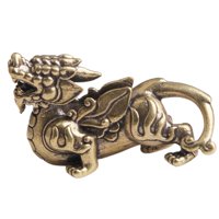 Bothyi - Latón Feng Shui Pi Yao Estatua Animal Escultura Estatuilla Cobre Decoración