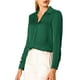 thumbnail image 2 of INSPIRE CHIC Camisas Elegantes para Mujer Cuello de Punta Manga Larga Blusa de Satén Suave Regreso a Clases Conjunto para Maestra Verde S, 2 of 8