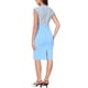 thumbnail image 3 of INSPIRE CHIC Vestido de Tubo para Mujer Cuello Redondo Sin Mangas Cintura Alta Vestido de Trabajo con Parches Azul Claro XS, 3 of 6