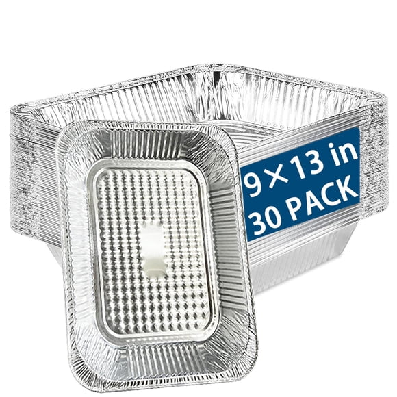 Charolas Para Hornear Desechables De Aluminio 30 Piezas 9 X 13 Pulgadas