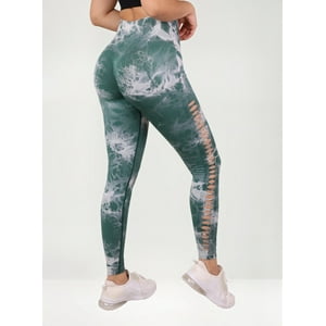 Genérica - Leggings Tie Dye Mujer Push Up Con Abertura Escalonada