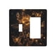 thumbnail image 1 of Placa decorativa para interruptor Oilbiexn negra con rosa dorada y mariposa, 1 of 8