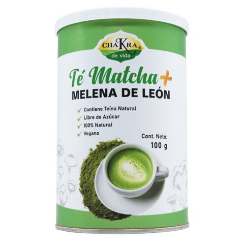 Chakra De Vida - Te Matcha + Melena De León Polvo 100G Frasco, Cdv