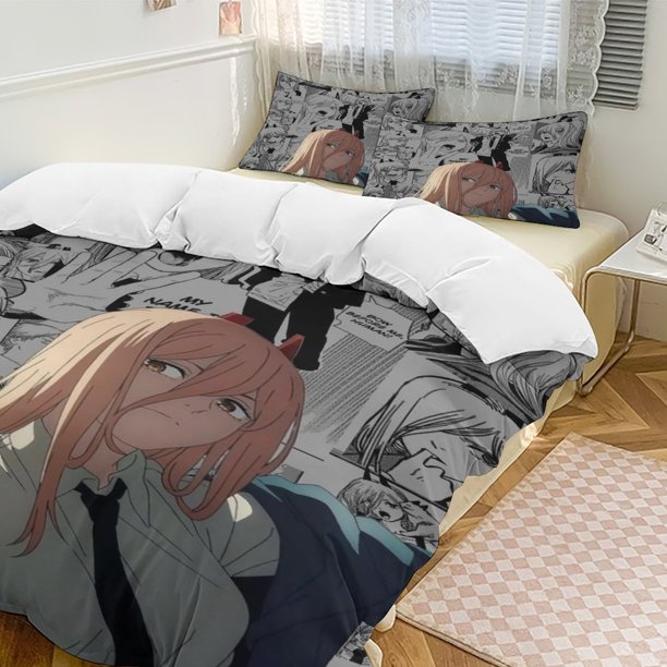 Chainsaw Man Anime Home Bed 3-piece Set Classic Japanese Anime Polyester Wash Student Dormitory Set