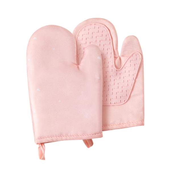 Mittens de cocina de horno de silicona suministros versátiles versátiles guantes de aislamiento aislamiento de guantes de cocción sin deslizamiento pa Rosa