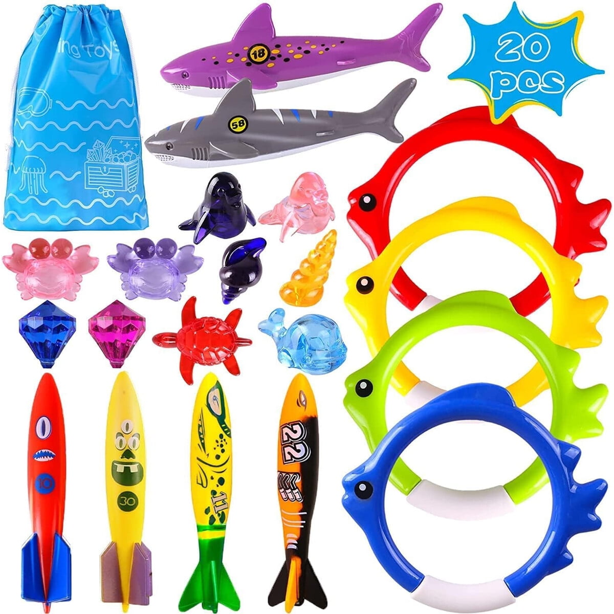 Set Juguetes Piscina Woplagyreat 20 Piezas Niños Natación