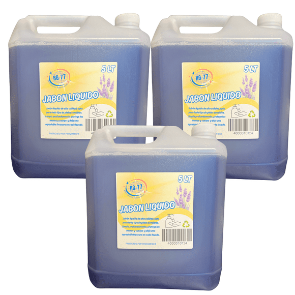 Jabón Líquido RG-77 Lavanda Higiene & Frescura 5 Litros Pack 3 Unidades