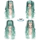 thumbnail image 2 of Peluca ANOGOL para cosplay, larga, verde, con 2 coletas onduladas y acceso., 2 of 7