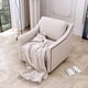 thumbnail image 2 of 360 Degree Swivel Armchair Cotton linen skin-friendly fabric Ergonomic design Brass nail decorative armchair Living room chairs Bedroom chairs Living room chairs Black legs Suitable for indoor homes, 2 of 3