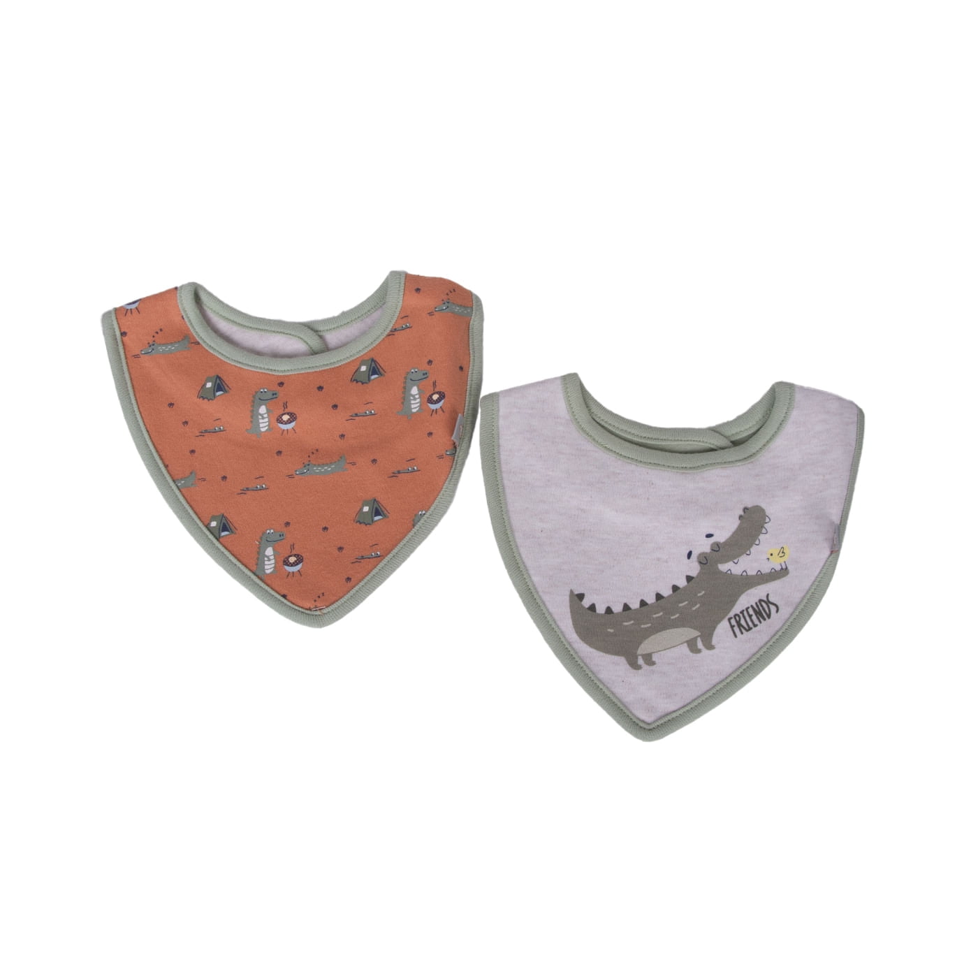 Pillin - Pack 2 Baberos Recién Nacido Niño Algodón Cocodrilo Surtido