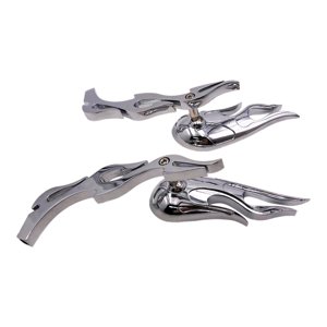 Magideal - Espejos Retrovisores Genéricos Para Motocicleta, Espejos Laterales Universales, Piezas De Visión Amplia, Accesorios De Motocicleta Con Patrón De Llama