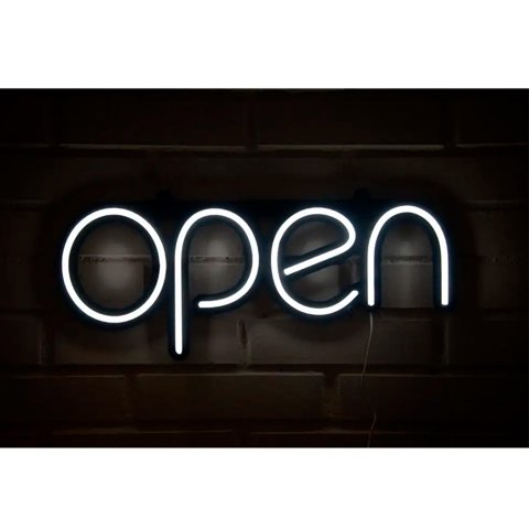 Genérico - Letrero Estilo Neon Open Color Blanco Con Usb