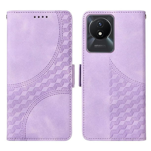Carcasa FOXDOCK Vivo Y02 4G de cuero PU, diseño acolchado clásico, protección contra caídas y rayones