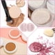 thumbnail image 4 of 12 borlas de maquillaje de algodón rosa, borlas redondas para polvos, borlas de terciopelo para polvos sueltos, lavables, 4 of 6