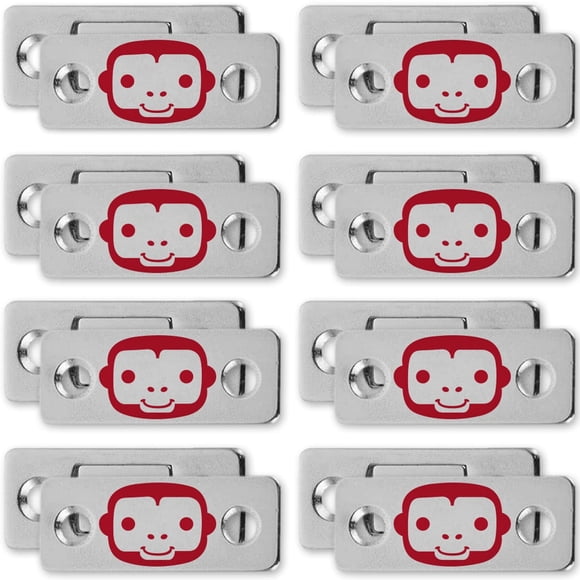 Imanes para gabinetes Ruby Monkey Magnets, 8 juegos, adhesivos peel & stick