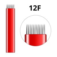 Genérico - Pack 10 Agujas Tebori Microblading Rojo 12F