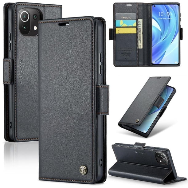CaseMe tipo cartera Xiaomi 11 Lite con cierre magnético, RFID, tarjetero, soporte, carga inalámbrica