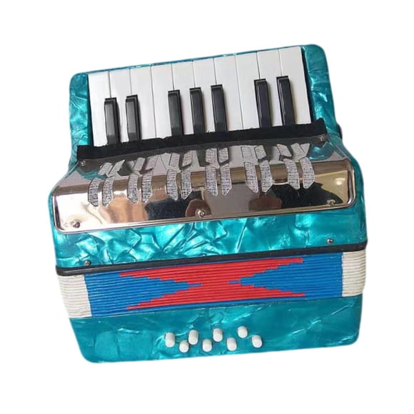 17 Keys 8 Bass Piano Accordion Educational Para Amantes De La Música Amateur Beginner Light Blue