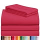 thumbnail image 1 of Juego de sábanas LuxClub con bolsillos profundos, 40 cm, Split King, color rojo, 1 of 8