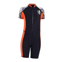 Ioensy - Traje De Baño Traje De Baño Natación Snorkel Niño Manga Corta Niños Niñas Surf Negro Y Xl