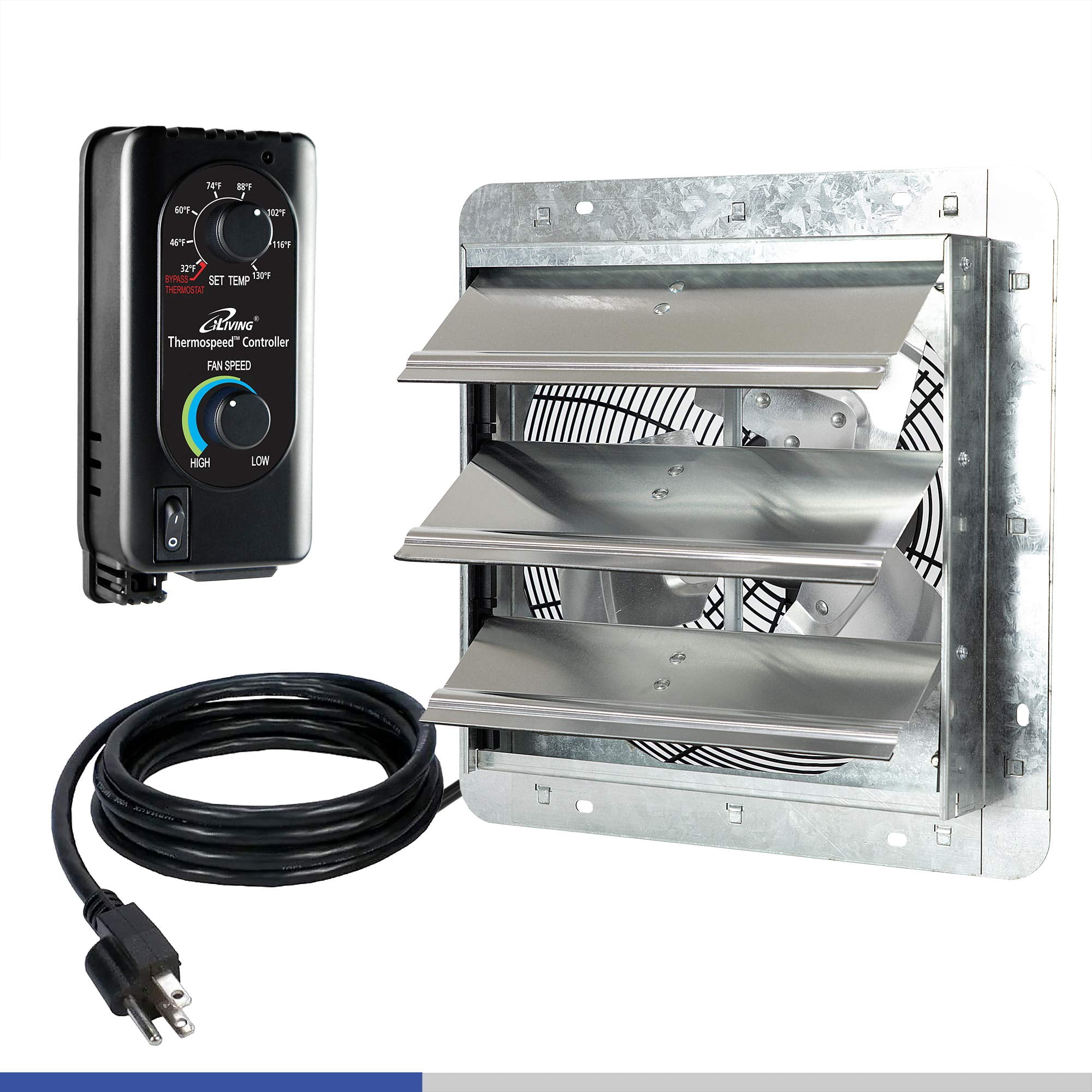 Ventilador De Escape Iliving Ilg8sf12v-st Montado En La Pared De 12 Pulgadas