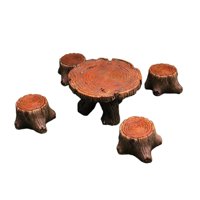 Magideal - 5X Taburete De Tocón De Árbol De Hadas, Figuritas De Tocones De Jardín, Decoración De Raíces Pequeñas De Resina, Accesorios De Arte, Adorno De Muebles